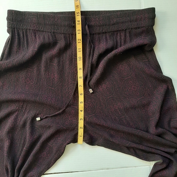 Norm Thompson Purple/Black Printed Wide-Leg Pull-On Rayon Pants Size L - Picture 7 of 9